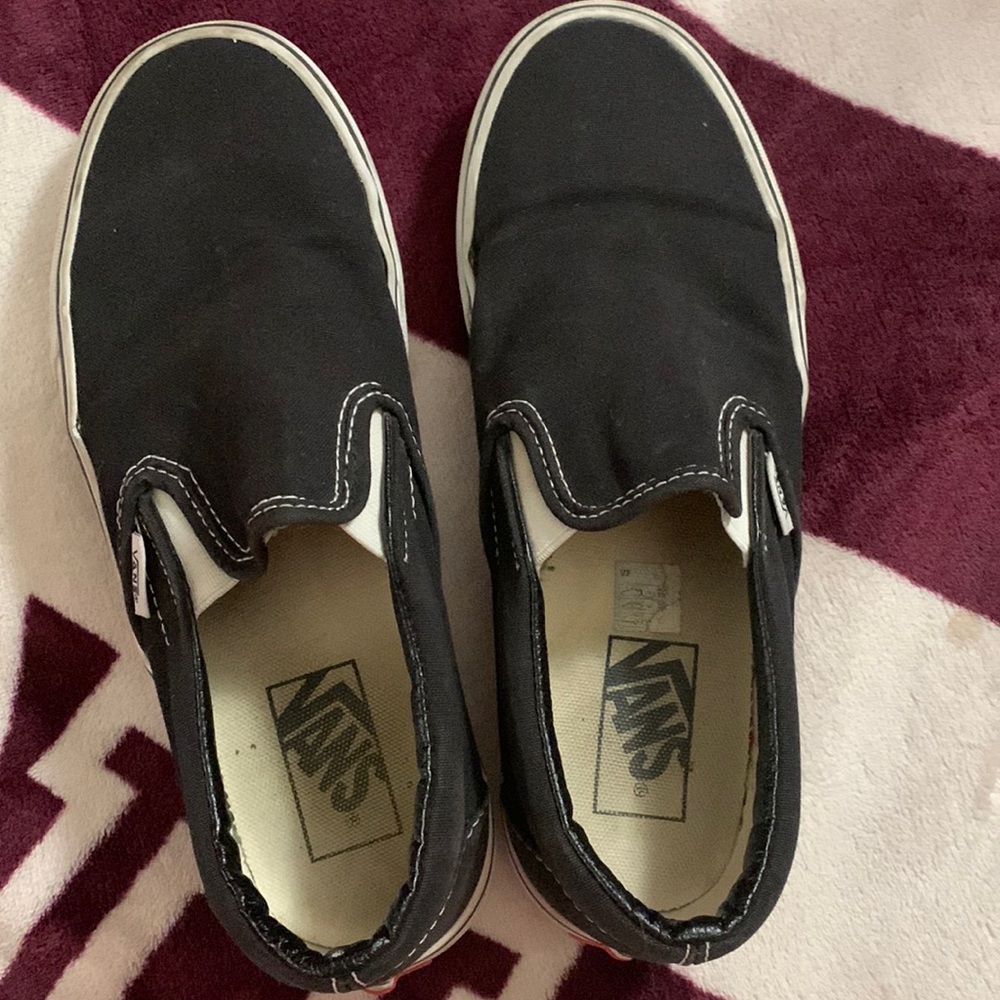 Black slip on vans 7.5 in womens and 6.0 in mens